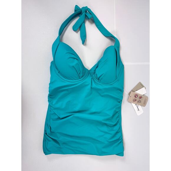 Tommy Bahama Other - Tommy Bahama Pearl Underwire Full Coverage Tankini Top Ming Jade Womens XS C NWT